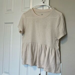 Cream small women’s peplum top shirt